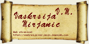 Vaskrsija Mirjanić vizit kartica